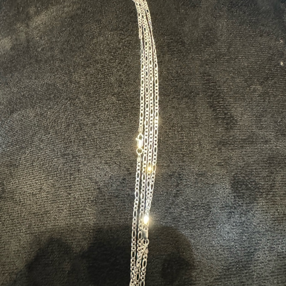 BRAND NEW 18in 925 Italian sterling silver figaro necklaces